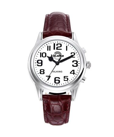 English Talking Watch for Blind Seniors and Visually Impaired People Announcement of Time Date and Day of The Week for Seniors Strap.