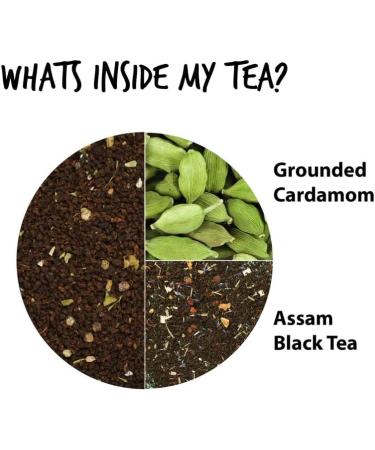 CHAIZONED Cardamom Chai Tea - Made with Grounded Cardamom & Assam Black Tea - Loose Leaf Black Tea - Elaichi Chai Tea - 100g (3.5oz) - Buy Online on GoSupps.com