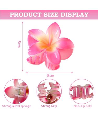 6 Large Colorful Flower Hair Clips for Women - 8cm Slipproof Jaw Clips for Thick & Thin Hair - Stylish Hair Styling Accessories - Buy Online on GoSupps.com