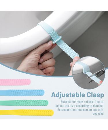 4 PCS Toilet Seat Lifter Handle Silicone Strip Toilet Lid Lifter Touch Free Toilet Seat Cover Lift Handle Holder Bathroom Accessories for Home Office Hotel (4 Colors) - Buy Online on GoSupps.com