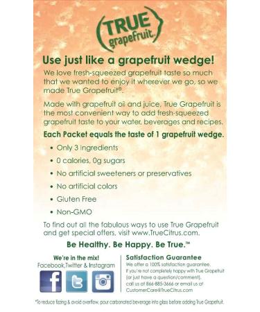 TRUE GRAPEFRUIT Water Enhancer - 32 Packets | Zero Calorie Unsweetened Flavoring for Bottled Water & Recipes - Buy Online on GoSupps.com