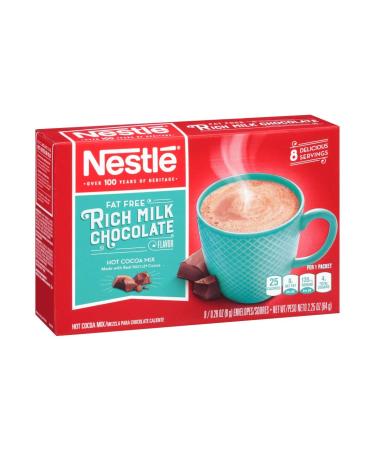 Nestl Nestle Rich Milk Chocolate Mix without Fat and Hot Cocoa 8 Packs No Added Sugar