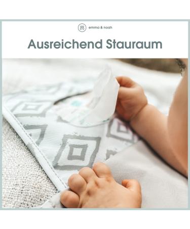 Emma & Noah Wrap Pad for On-the-Go - Washable Diaper Bag with Stroller Organizer (82x52 cm Folded 25x18 cm) - Leo Beige - Buy Online on GoSupps.com