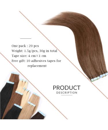 Buy SEGO Tape Extensions - 20 Pieces 100% Remy Real Hair - Light Brown #6 - 12 (30cm) - Best Quality Hairpieces for Effortless Style - Buy Online on GoSupps.com