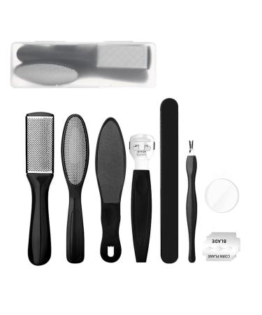 Foot File Pedicure Sets for Feet 8 in 1 Foot Files Foot Care Foot Scrubber Kit Hard Skin Remover Foot File Scraper Grater Rasp Dead Skin Remover Callus Remover Shaver for Women Men