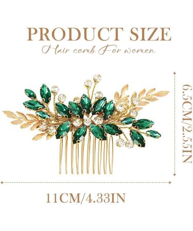 Zoestar Leaf Bridal Wedding Hair Comb Gold Rhinestone Headpiece Bridal Crystal Hair Accessories for Women and Girls - Buy Online on GoSupps.com
