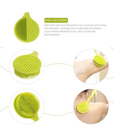 Stylenbest Silicone Bathing Brush - Long Handle Double-Sided Shower Brush for Men & Women - Perfect for Bathing & Exfoliating - Buy Online on GoSupps.com