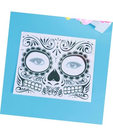 Beatifufu 2pcs Halloween Party Skeleton Skeleton Web Full Face Flower Decals Halloween Face Halloween Skeleton Black Skeleton Sticker Accessories Aldult Woman - Buy Online on GoSupps.com
