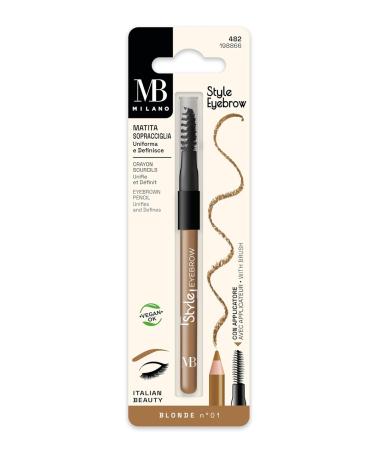 MB Milano Eyebrow Pencil - Double Tip Blonde Pencil & Brush - Define Your Eyebrows - Made in Italy - International Shipping Available - Buy Online on GoSupps.com