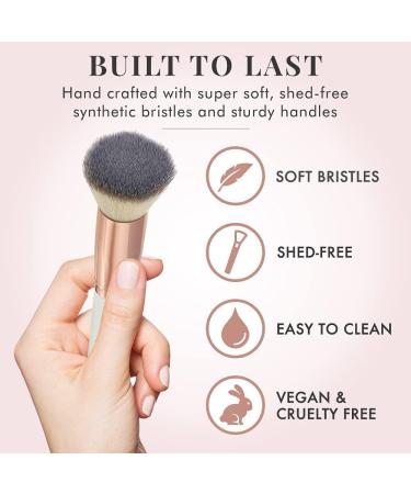 Rose Gold Kabuki Brush for Makeup - Professional Flat Top Foundation Brush for Blending Liquid, Cream, and Powder - Cruelty-Free by Lily England - Buy Online on GoSupps.com