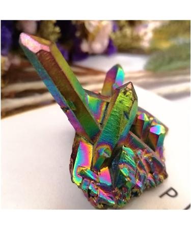 Natural Crystal Rough Natural Quartz Stones Specimen Rainbow Angel Aura Crystal Cluster Electroplating Titanium Coating Quartz Cluster Stone (Size : 150g) - Buy Online on GoSupps.com