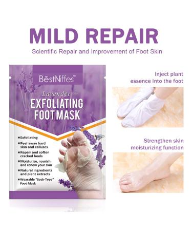 Foot Mask - Natural Exfoliator for Dry Dead Skin, Callus, Rough Heels - Lavender Scent - Men & Women - Buy Online on GoSupps.com