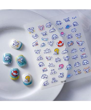 Kawaii Anime 5D Nail Art Stickers - Self-Adhesive Designs for Women & Girls - 3 Sheets - Buy Online on GoSupps.com
