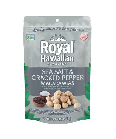 Royal Hawaiian Orchards Sea Salt & Pepper Macadamia Nuts - 4 oz (Pack of 6) | Gourmet Snack - Buy Online on GoSupps.com