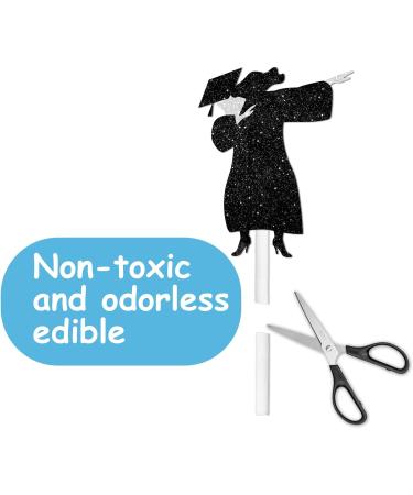 18pcs Black Glitter Graduate Girl Dessert Cupcake Topper Congrats Grad 2024 Theme Decorations 2024 Preschool High School College Graduation Party Decor Supplies - Buy Online on GoSupps.com