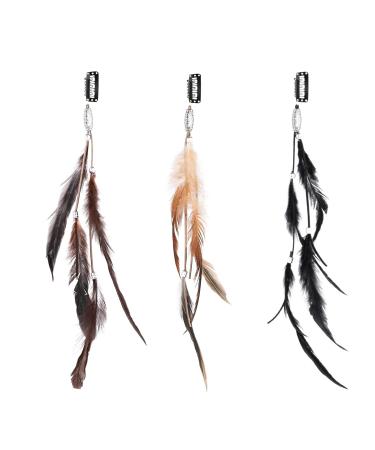 3 Handmade Bohemian Hair Extensions Feather Indian Tassel Hair Clip Bohemian Hippie Hair Clip Feather Hairpin Bohemian Hippie Hairpin Headdress Festive Headdresses Cosplay Headgear Accessories