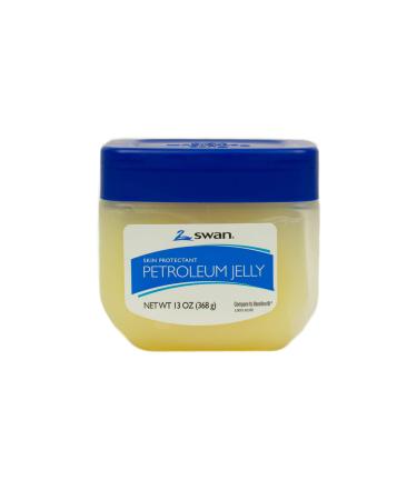 Baseline-16605 Swan 100% Pure Petroleum Jelly  Skin Protectant and Effective Moisturizer for Skin and Lips  Aids Healing on Minor Burns  Cuts  Chafing and Diaper Rash  Economy  13 oz Jar