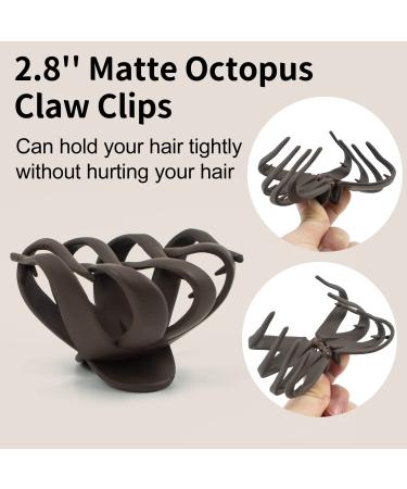 6 Pcs 2.8 Medium Matte Octopus Hair Claw Clips for Women - Strong Hold Non-slip Hair Accessories (Neutral) - Buy Online on GoSupps.com