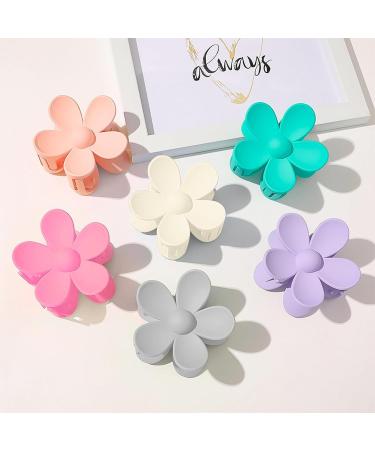 6 Flower Hair Clips for Women - Non-Slip Claw Hair Accessories | Large Matte Slide-Resistant Clips in 6 Colors - Ideal for Thick/Thin Hair - Buy Online on GoSupps.com