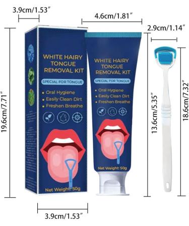 Buy 2-Piece Tongue Scraping Brush & Cleaning Gel Set for Bad Breath - Freshen Your Breath | International Shipping - Buy Online on GoSupps.com