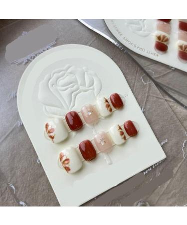 New Handmade Nail Wearing Heavy Industry Long Nail Handmade Nail Beautification False Nail Patch(Red M)