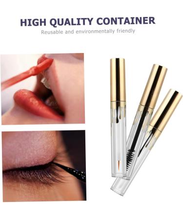 AUTSUPPL 3pcs Makeup Bottle Mascara Tube and Brush Empty Lip Balm Bottle Mascara Sample Bottle Golden Plastic - Buy Online on GoSupps.com