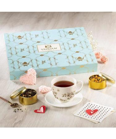 Vahdam Luxurious Tea Gift Set | 12 Premium Teas in Elegant Box | Perfect Gift for Tea Lovers - Green Chai Herbal & Black Tea (250g 125+ Cups) - Buy Online on GoSupps.com