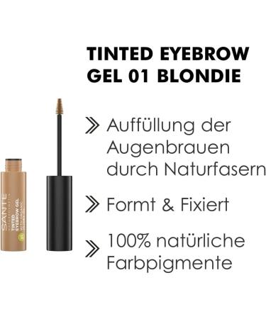  Sante Naturkosmetik Sante Naturkosmetik Tinted Eyebrow Gel 01 Blondie Liquid mascara for light eyebrow color reshapes eyebrows and fills in gaps 3.5 ml - Buy Online on GoSupps.com
