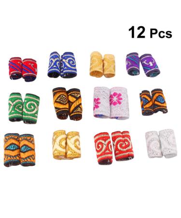 Lurrose 12pcs Fabric Dreadlock Beads - Colorful Braid Cuffs Hair Accessories for Women Men | Mixed Style - Buy Online on GoSupps.com