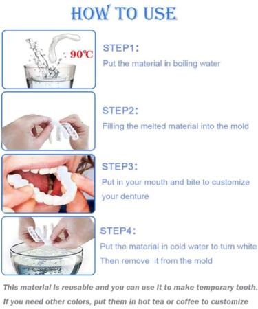 Buy Flipped Warm 2 Pairs of False Teeth - Provisional Dentures & Snap-On Veneers for Men & Women | International Shipping - Buy Online on GoSupps.com
