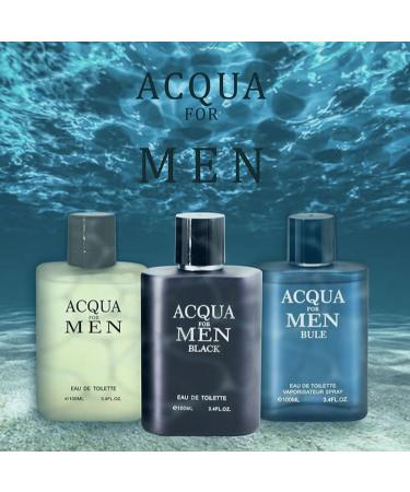 Acqua Black Men Perfume 100ml Eau De Parfum Vaporisateur Spray - Long Lasting Sea Notes Bergamot Oil From France ! - Buy Online on GoSupps.com