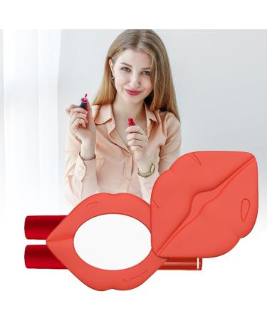 Erconsso Flexible Lip Gloss Holder with Mirror - Cute Lip Gloss Holder for Home Family Women Daughter Mother Girlfriend Wife Red Unisex - Buy Online on GoSupps.com