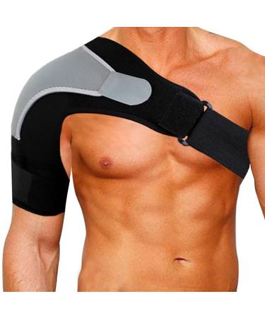 Shoulder Stability Brace Adjustable Shoulder Brace Support with Pressure Pad, Light Breathable Neoprene Rotator Cuff Shoulder Support for Sport, Dislocated AC Joint, Labrum Tear, Shoulder Pain - Right