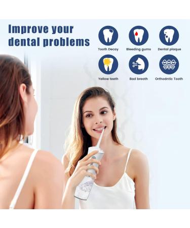 Portable Cordless Water Dental Flosser - 4 Jet Tips 3 Modes Rechargeable Oral Irrigator for Teeth - International Shipping Available - Buy Online on GoSupps.com