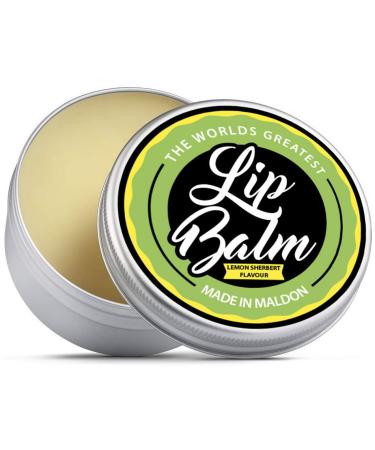 The World's Greatest lip balm.Repair healing protective moisturise.Lemon Sherbert taste 15ml size with shea butter beeswax jojoba oil hemp oil