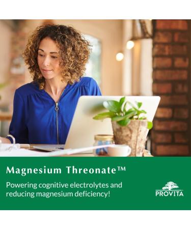Provita Magnesium L-Threonate Supplement | Cognitive Support & Brain Electrolyte Balance | High Absorption Magnesium for Memory Focus & Brain Health | Vegan Capsules | 50mg Elemental Magnesium - Buy Online on GoSupps.com