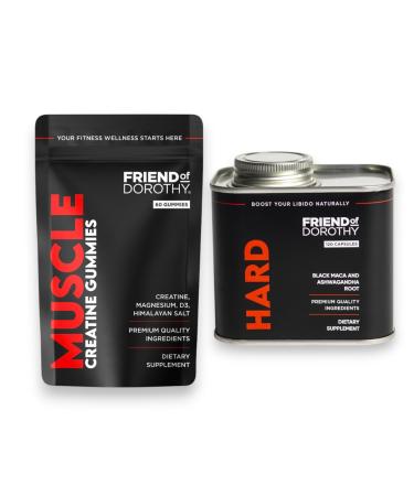 FRIEND OF DOROTHY Muscle & Performance Bundle Build Muscle Properly Whilst Lasting Longer - 60 Muscle Gummies & 120 Hard Capsules