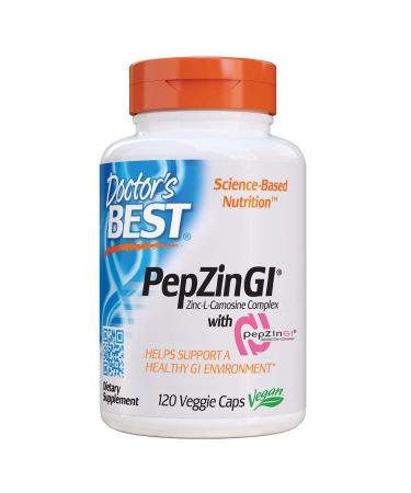 Doctor's Best PepZin GI Zinc-L-Carnosine Complex 120 Veggie Caps