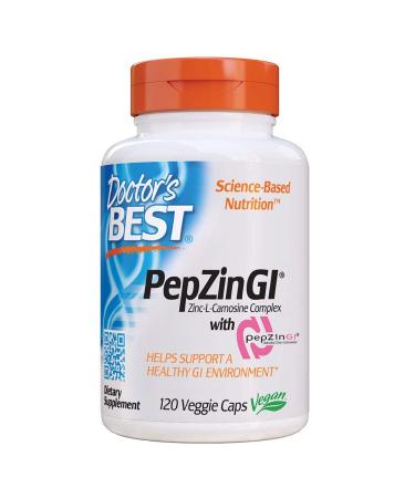 Doctor's Best PepZin GI Zinc-L-Carnosine Complex 120 Veggie Caps - Buy Online on GoSupps.com