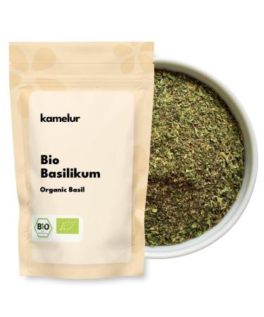 Kamelur 250 g dried organic basil without additives - the perfect organic spice for Italian cooking - in biodegradable packaging