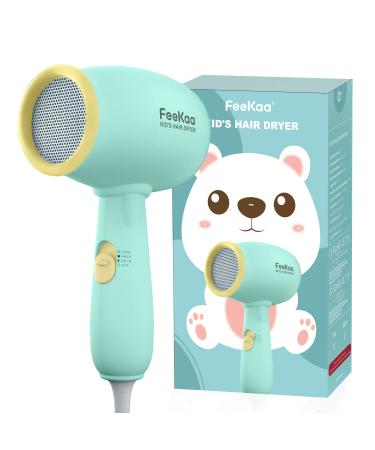 pretty girl Feekaa Mini Hair Dryer for Girls Gentle Heat for Baby Hair and Skin Low Noise 550 Watts Light and Durable Hair Dryer for Children and Pets