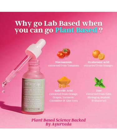 Natural Vibes Clarifying Face Serum - Clear Skin Hydrate & Moisturize Oil Balancing - 30ml for Men & Women - Buy Online on GoSupps.com