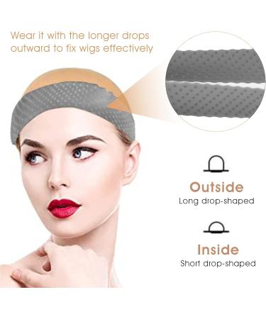 Sibba 2Pcs Transparent Silicone Wig Grip Strong Hold Wig Band Non Slip Wig Grip Headband For Women Keep Wig In Place Hairband Wig Gripper Caps (Black) - Buy Online on GoSupps.com