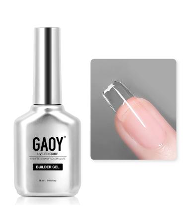 GAOY Builder Gel for Nails  16ml Clear Hard Gel in a Bottle  Strengthener Gel Nail Polish for Extension  Nail Lamp Needed