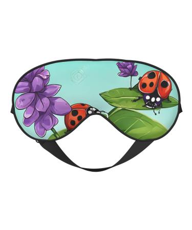 Sleep Mask Eye for Women Men Reusable Soft Blackout Eye Masks Covers for Night Better Sleep Travel Camping Road Trip Essentials Gifts for Him Her - Ladybug