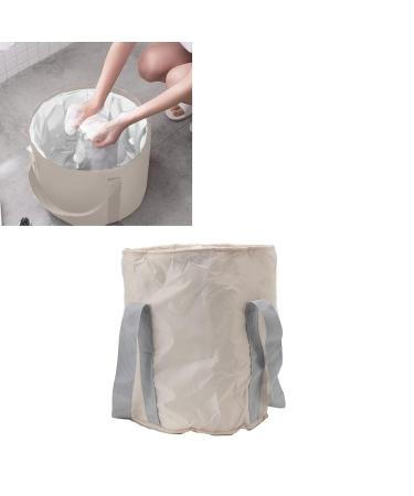 Collapsible Foot Bath Basin Foot Bath Basin Portable Foot Soak Tub Feet Soaking Bucket Foldable Bucket Foot Soaking Bag Foot Spa Bucket for Outdoor Travel Camping (Beige) - Buy Online on GoSupps.com