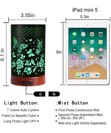 Ultrasonic Cool Mist Aromatherapy Diffuser | 7 Lighting Modes | Waterless Auto Shut-Off | Butterfly Design - Buy Online on GoSupps.com