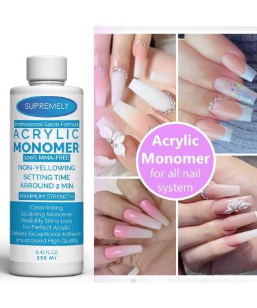 Acrylic Liquid Monomer Ultra Adhesive Non-Yellowing Formula MMA Free Salon Nails (250ML) - Buy Online on GoSupps.com
