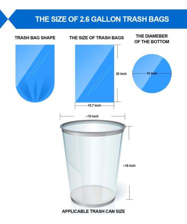 Forid 2.6 Gallon Small Trash Bags - 150 Count - Bedroom, Home, Kitchen - 5 Color Variety - Best Seller - Buy Online on GoSupps.com
