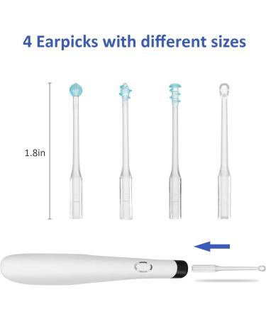 Ear Wax Removal Tool Kit with Lights & 4 Replacement Spoons - Safe Ear Cleaner for Adults & Kids - Soft Silicone - White - Buy Online on GoSupps.com